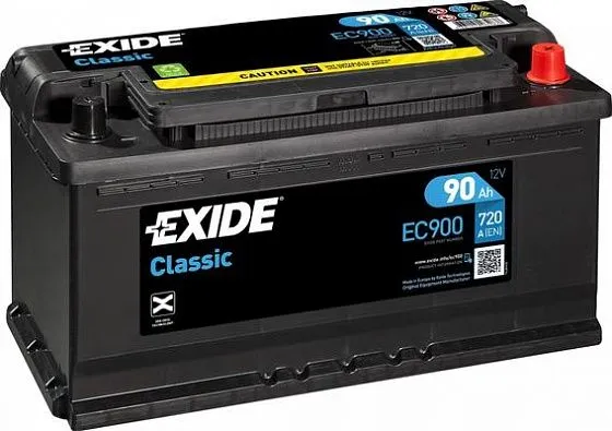 Аккумулятор EXIDE Classic 90 Ач, 720 А, 12 v, Обратная R+ (0), DIN L5, B13