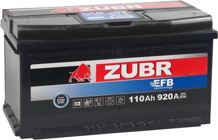 Аккумулятор ZUBR EFB 110 Ач, 920 А, 12 v, Обратная R+ (0), DIN L5, B13