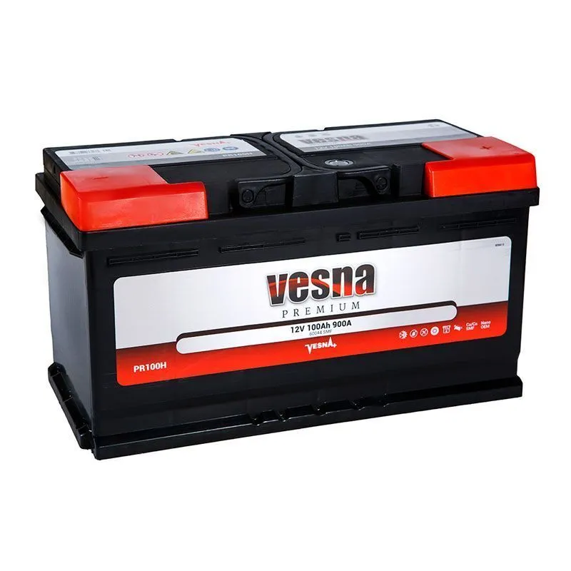 Аккумулятор VESNA Premium 100 Ач, 900 А, 12 v, Обратная R+ (0), DIN L5, B13