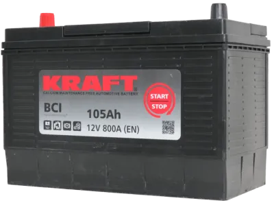 Аккумулятор KRAFT 105 Ач, 800 А, 12 v, Прямая L+ (1), JIS D31, B13