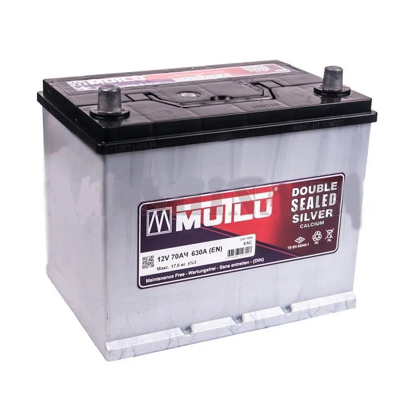 Аккумулятор MUTLU Silver Calcium 70 Ач, 600 А, 12 v, Прямая L+ (1), JIS D26, B13