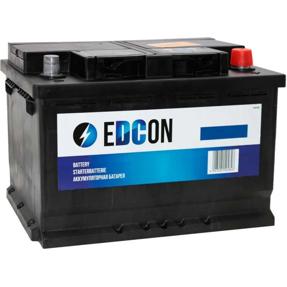 Аккумулятор EDCON 72 Ач, 680 А, 12 v, Обратная R+ (0), DIN LB3, B13