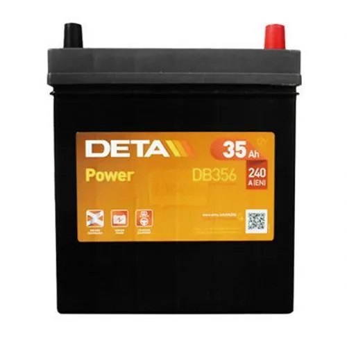 Аккумулятор DETA Power 35 Ач, 240 А, 12 v, Обратная R+ (0), JIS B19, B00