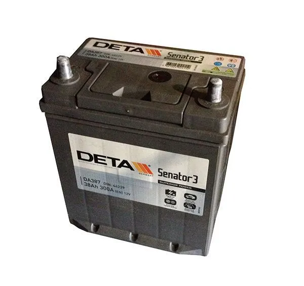 Аккумулятор DETA Senator 3 38 Ач, 300 А, 12 v, Прямая L+ (1), JIS B19, B00