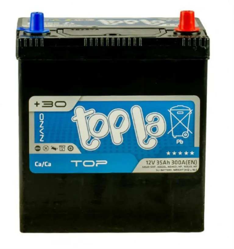 Аккумулятор TOPLA Top 35 Ач, 300 А, 12 v, Обратная R+ (0), JIS B19, B00