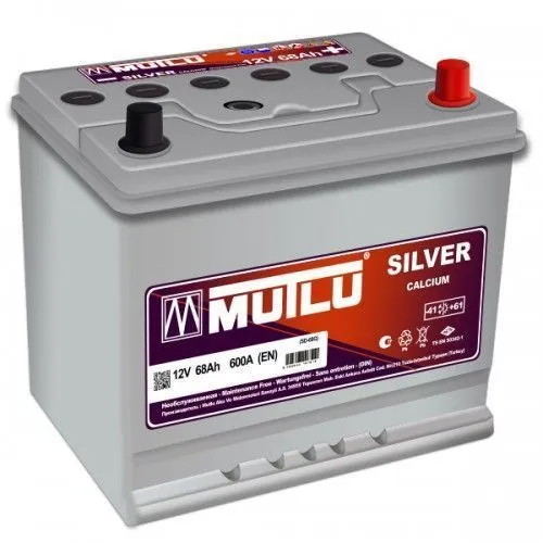 Аккумулятор MUTLU Silver Calcium 68 Ач, 600 А, 12 v, Обратная R+ (0), JIS D26, B13