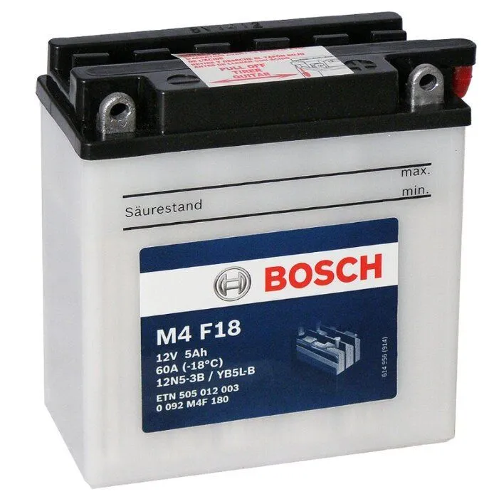 Аккумулятор BOSCH M4 5 Ач, 60 А, 12 v, Обратная R+ (0)