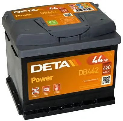 Аккумулятор DETA Power 44 Ач, 420 А, 12 v, Обратная R+ (0), DIN LB1, B13