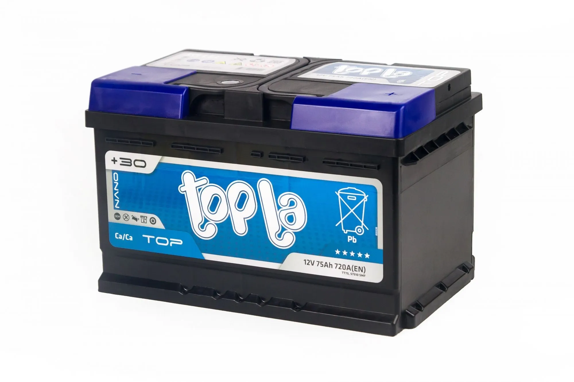 Аккумулятор TOPLA Top 75 Ач, 720 А, 12 v, Обратная R+ (0), DIN LB3, B13