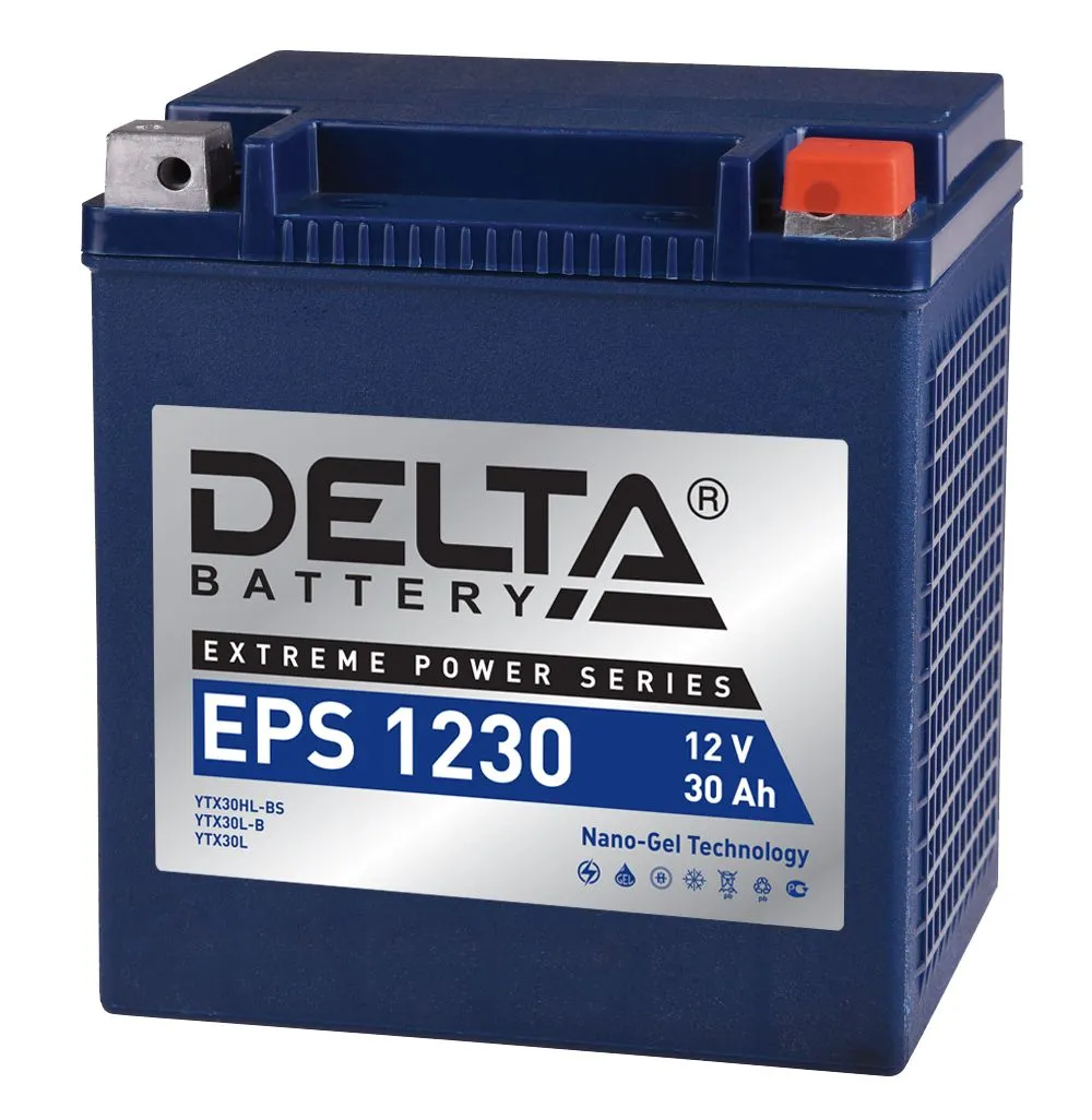 Аккумулятор DELTA EPS 1230 YTX30L-B AGM 30 Ач, 330 А, 12 v, Обратная R+ (0)