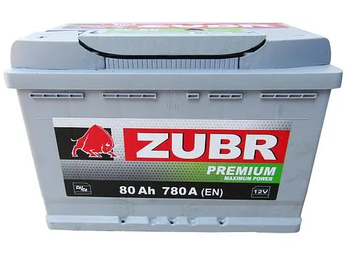 Аккумулятор ZUBR Premium 80 Ач, 780 А, 12 v, Прямая L+ (1), DIN L3, B13