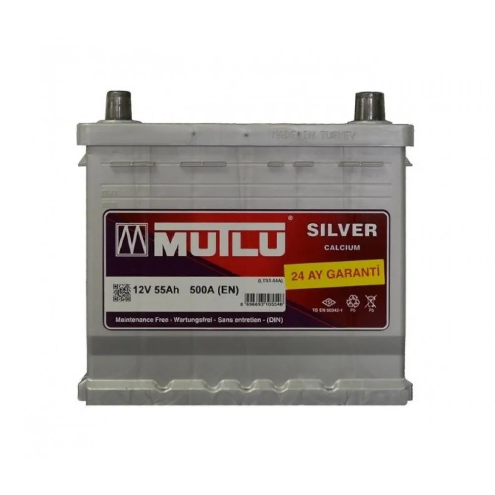 Аккумулятор MUTLU Silver Calcium 55 Ач, 500 А, 12 v, Обратная R+ (0), DIN L1, B13