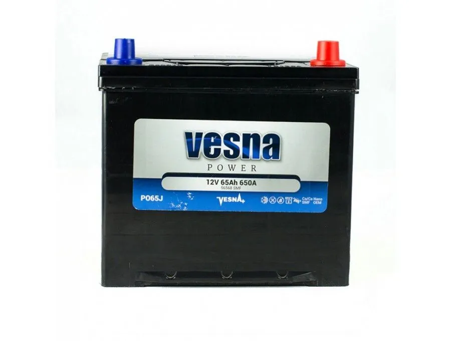 Аккумулятор VESNA 65 Ач, 650 А, 12 v, Обратная R+ (0), JIS D23, B00