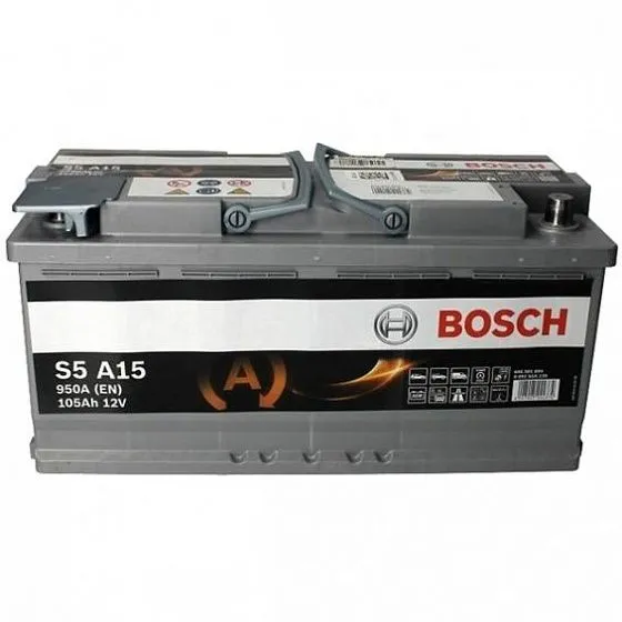 Аккумулятор BOSCH S5 AGM 105 Ач, 950 А, 12 v, Обратная R+ (0), DIN L6, B13