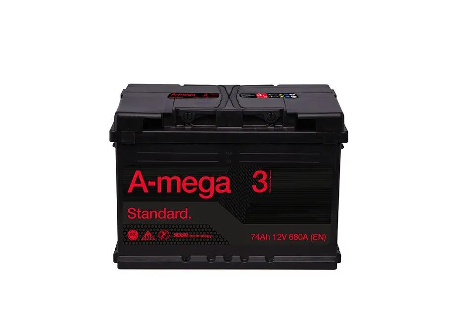 Аккумулятор A-Mega Standard 74 Ач, 720 А, 12 v, Прямая L+ (1), DIN L3, B13