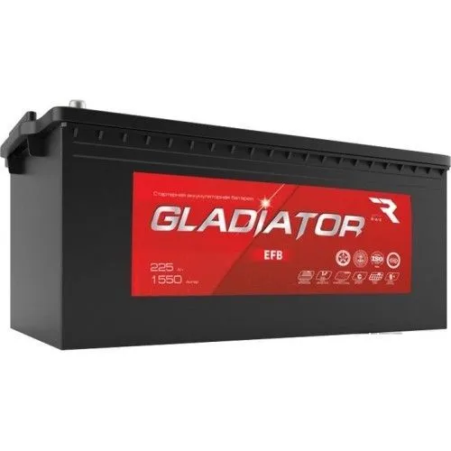 Аккумулятор GLADIATOR EFB 225 Ач, 1550 А, 12 v, Обратная L+ (3) euro, D6 (C), B00