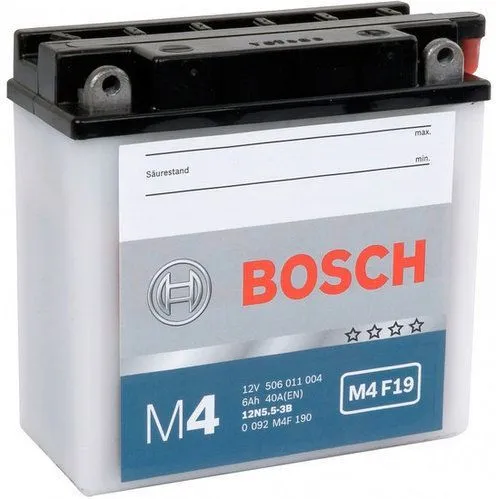 Аккумулятор BOSCH M4 5.5 Ач, 55 А, 12 v, Обратная R+ (0)