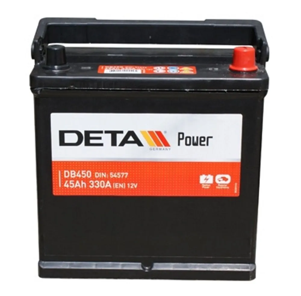 Аккумулятор DETA Power 45 Ач, 330 А, 12 v, Обратная R+ (0), JIS B24, B00