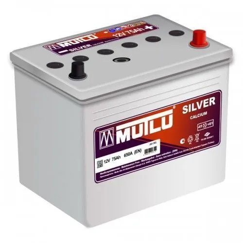 Аккумулятор MUTLU Silver Calcium 75 Ач, 630 А, 12 v, Обратная R+ (0), JIS D26, B13