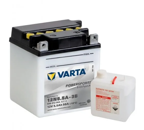 Аккумулятор VARTA PowerSports FreshPack 5.5 Ач, 58 А, 12 v, Обратная R+ (0)