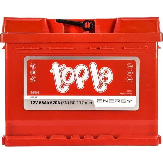 Аккумулятор TOPLA Energy 66 Ач, 620 А, 12 v, Обратная R+ (0), DIN L2, B13