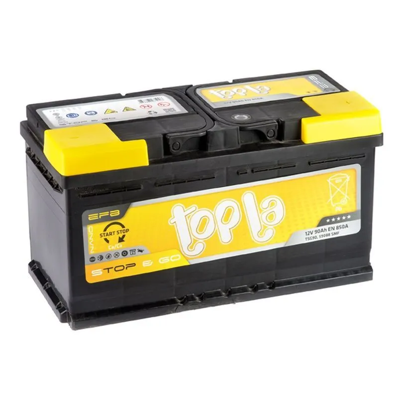 Аккумулятор TOPLA Stop&Go EFB 90 Ач, 850 А, 12 v, Обратная R+ (0), DIN L5, B13