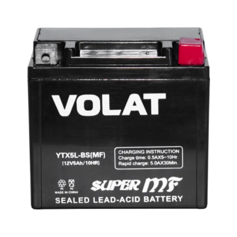 Аккумулятор VOLAT YTX5L-BS AGM 5 Ач, 80 А, 12 v, Обратная R+ (0)