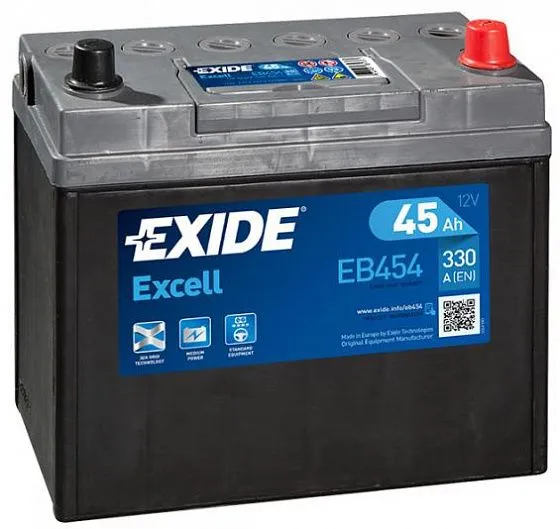 Аккумулятор EXIDE EXCELL EB454 45 R+