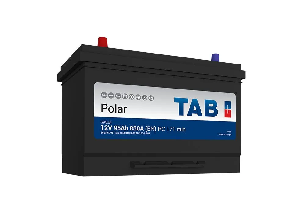 Аккумулятор TAB Polar S 95 Ач, 850 А, 12 v, Прямая L+ (1), JIS D31, B13