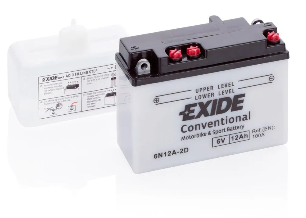 Аккумулятор EXIDE 6N12A-2D 12 Ач, 100 А, 6 v, Прямая L+ (1)