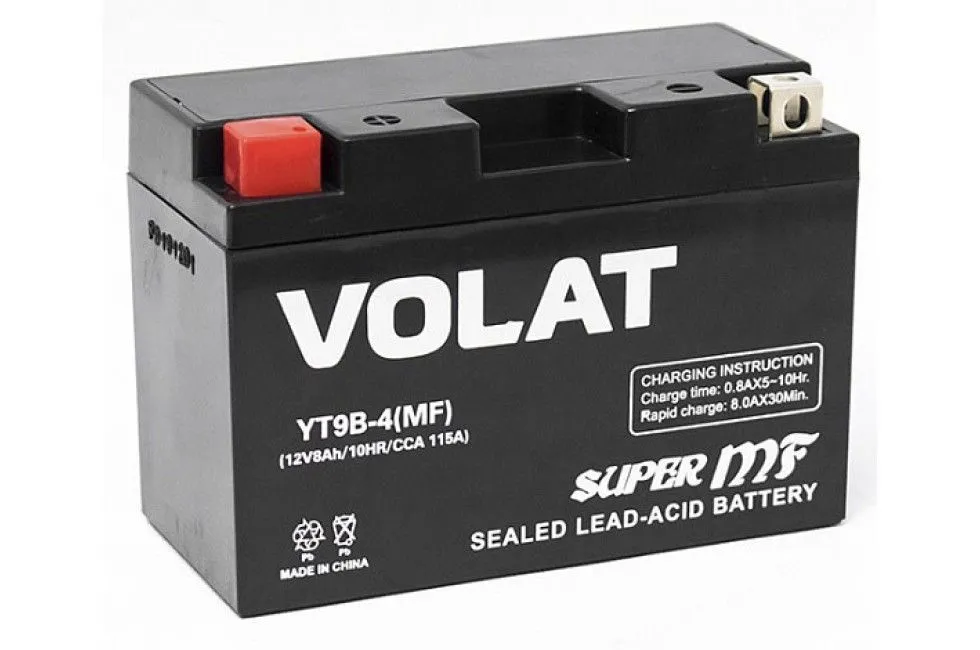 Аккумулятор VOLAT YT9B-4 AGM 8 Ач, 115 А, 12 v, Прямая L+ (1)