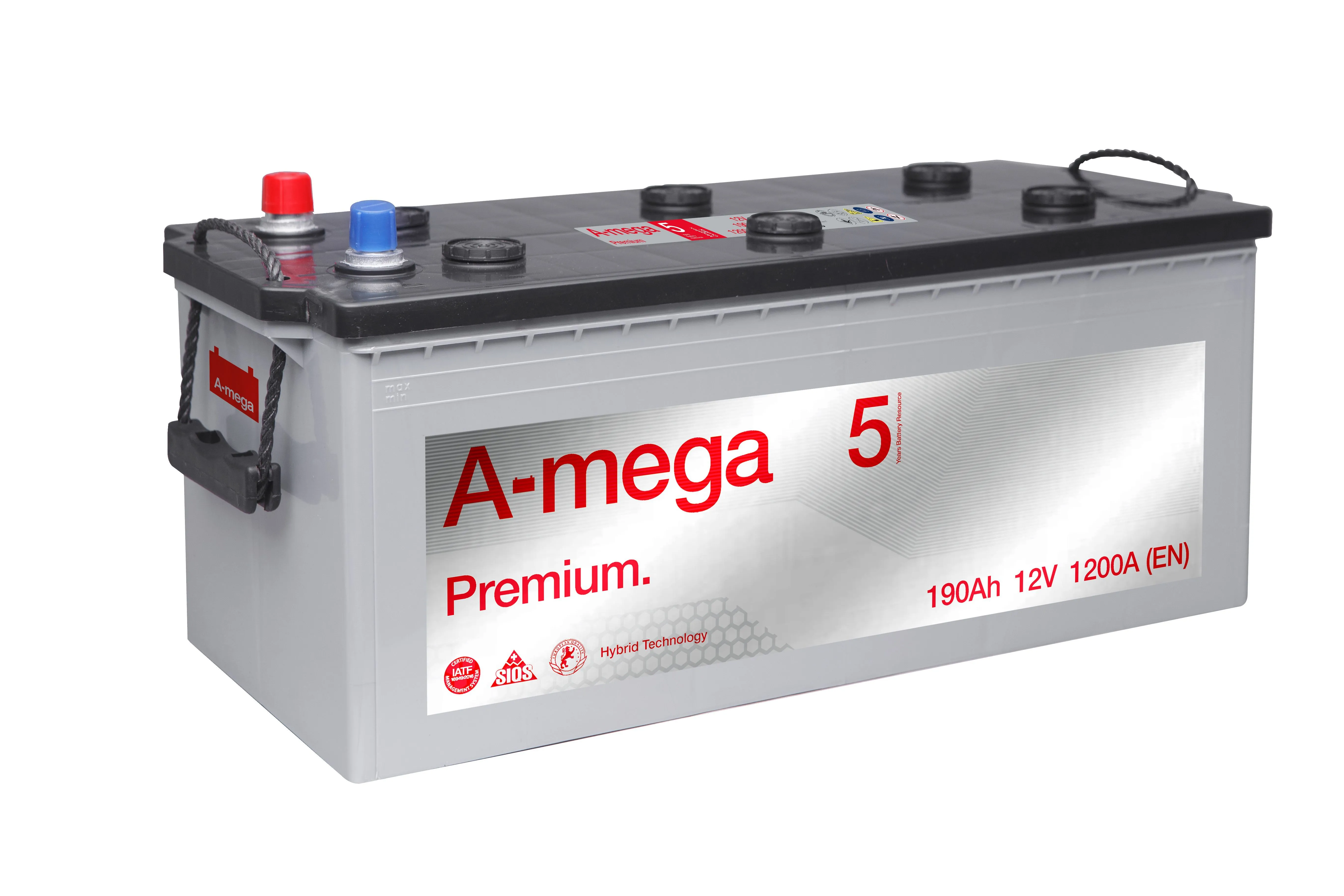 Аккумулятор A-Mega Premium 190 Ач, 1200 А, 12 v, Обратная L+ (3) euro, D4 (A), B00