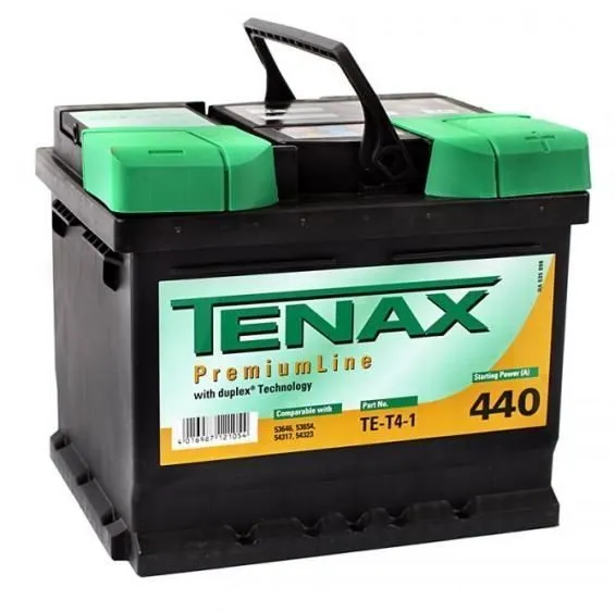 Аккумулятор TENAX PremiumLine 45 Ач, 440 А, 12 v, Обратная R+ (0), DIN LB1, B13