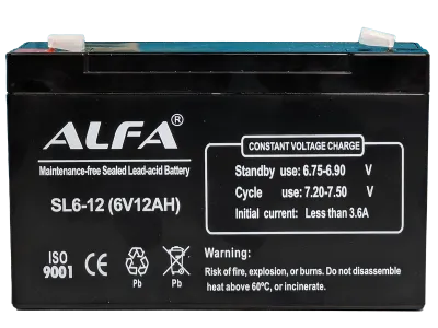 Аккумулятор ALFA UPS AGM 12 Ач, 6 v, Прямая L+ (1)