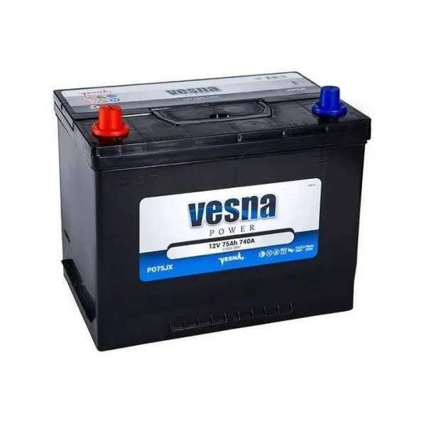 Аккумулятор VESNA 75 Ач, 740 А, 12 v, Прямая L+ (1), JIS D26, B13