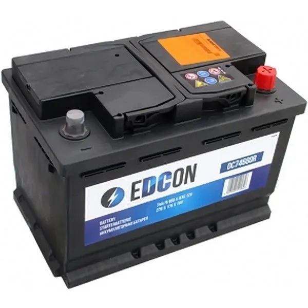 Аккумулятор EDCON 74 Ач, 680 А, 12 v, Обратная R+ (0), DIN L3, B13