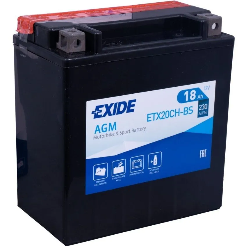 Аккумулятор EXIDE ETX20CH-BS AGM 18 Ач, 230 А, 12 v, Прямая L+ (1)