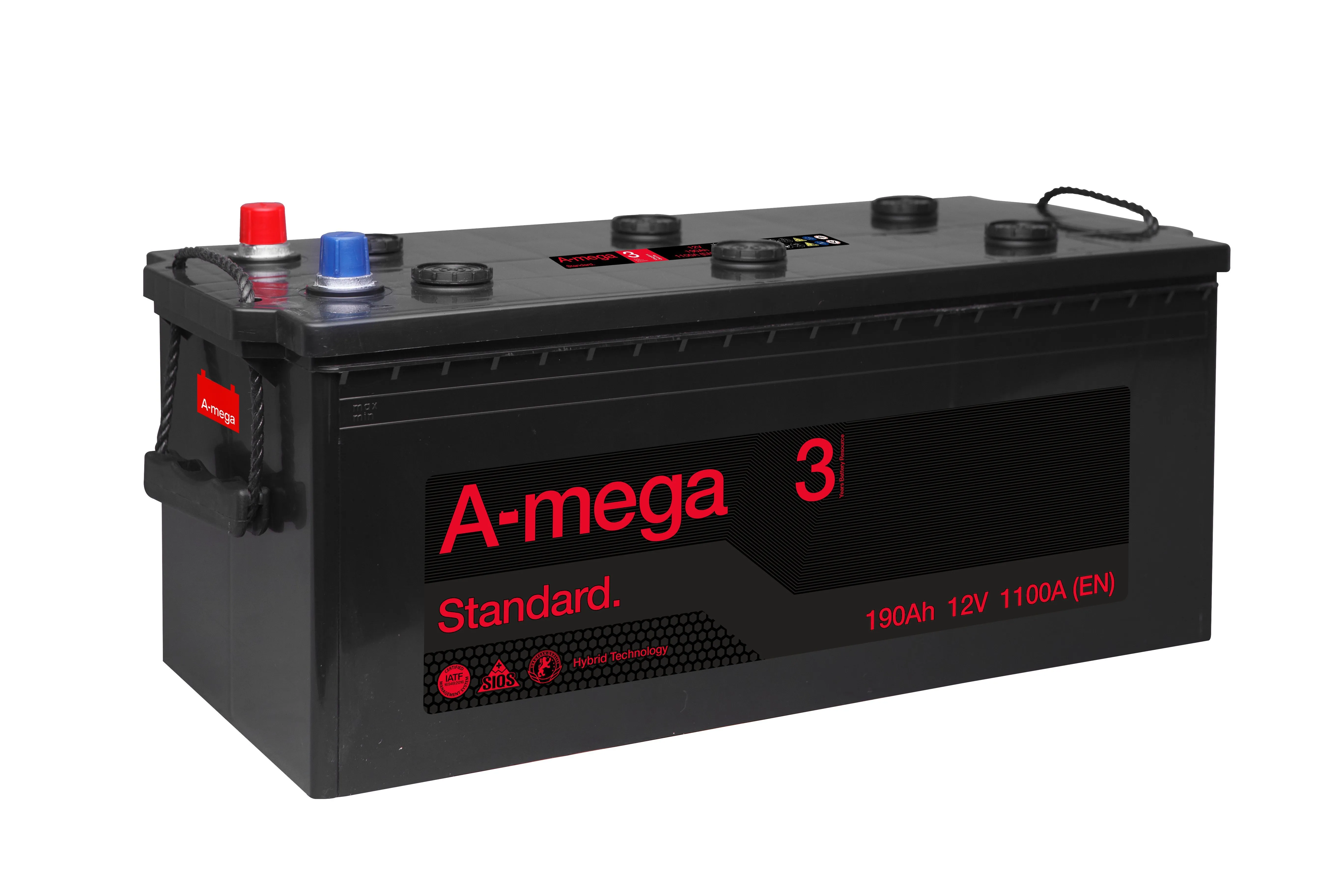 Аккумулятор A-Mega Standard 190 Ач, 1100 А, 12 v, Обратная L+ (3) euro, D4 (A), B00