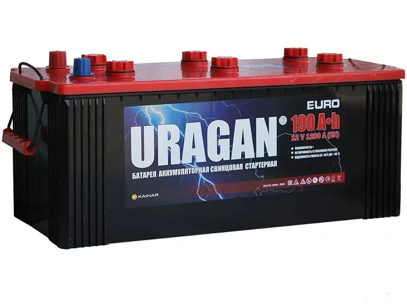 Аккумулятор URAGAN 190 Ач, 1200 А, 12 v, Обратная L+ (3) euro, D4 (A), B00