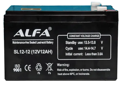 Аккумулятор ALFA UPS AGM 12 Ач, 12 v, Прямая L+ (1)