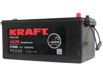 Аккумулятор KRAFT AGM 210 (3) евро +/-
